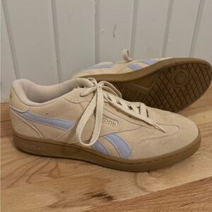 Reebok Cream and Blue Athletic Shoes
